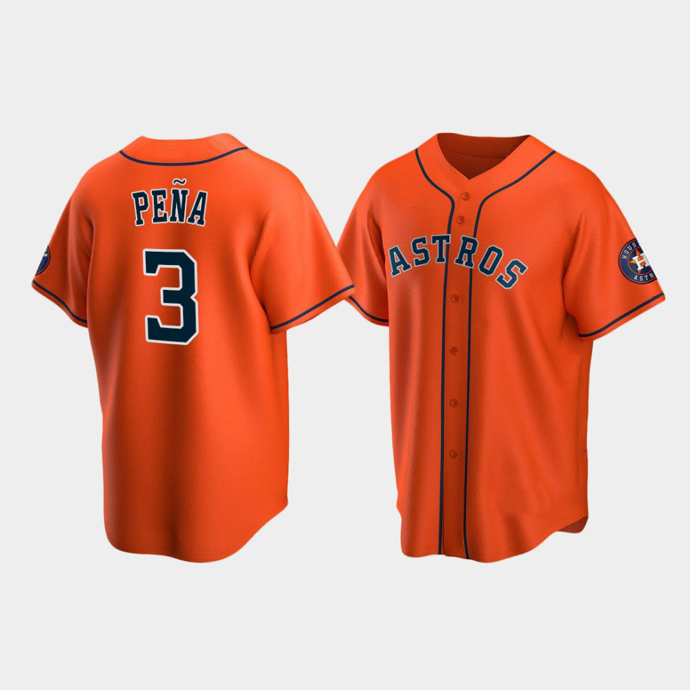 Baseball Houston Astros #3 Jeremy Pena Orange Stitched Jersey - Main View