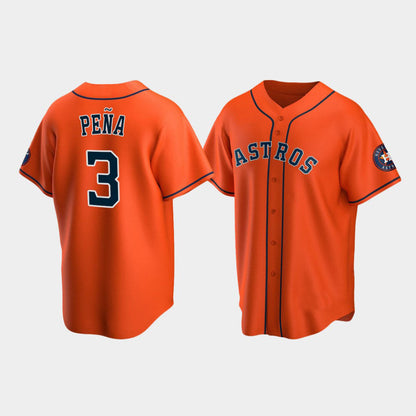 Baseball Houston Astros #3 Jeremy Pena Orange Stitched Jersey - Main View