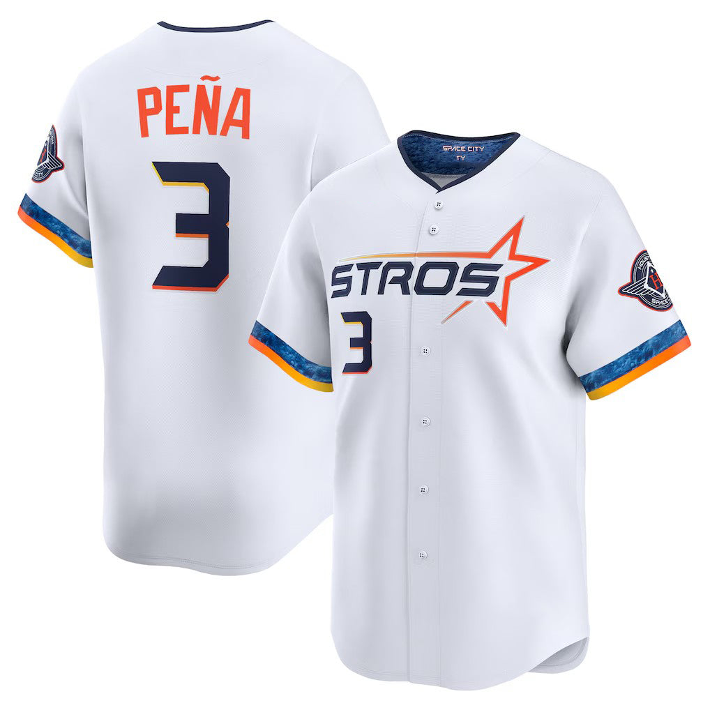 Houston Astros #3 Jeremy Peña White 2025 City Connect Limited Player Stitched Baseball Jersey - Main View