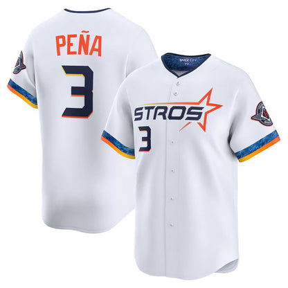 Houston Astros #3 Jeremy Peña White 2025 City Connect Limited Player Stitched Baseball Jersey - Main View
