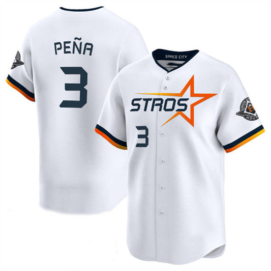 Houston Astros #3 Jeremy Pena White 2025 City Connect Limited Stitched Baseball Jersey - Main View