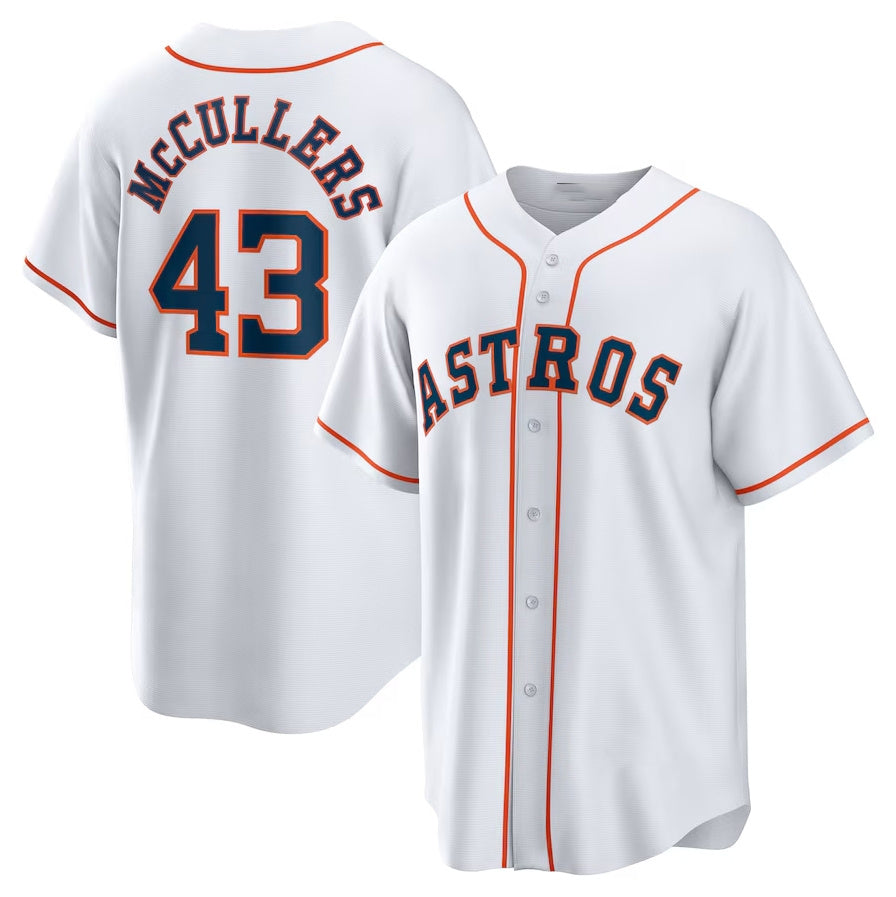 Houston Astros #43 Lance McCullers Jr. Home Replica Jersey - White Stitched Baseball Jersey - Main View