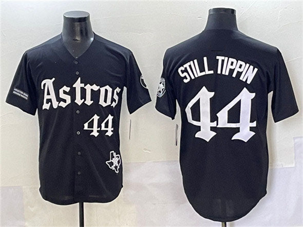 Houston Astros #44 Still Tippin Black Gothic 'Houston Born Barrio Raised' Limited Stitched Baseball Jersey - Main View