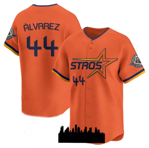 Houston Astros #44 Yordan Alvarez Orange 2025 City Connect Limited Stitched Baseball Jersey - Main View
