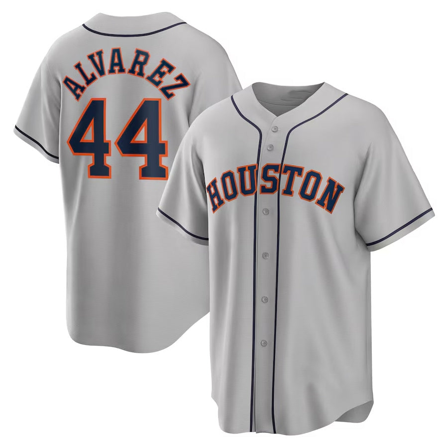 Houston Astros #44 Yordan Álvarez Road Replica Player Jersey - Gray Stitched Baseball Jersey - Main View