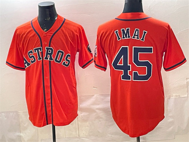 Houston Astros #45 Tatsuya Imai Orange Cool Base Stitched Baseball Jersey - Main View