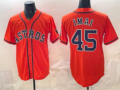 Houston Astros #45 Tatsuya Imai Orange Cool Base Stitched Baseball Jersey - Main View