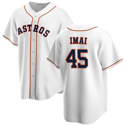 Houston Astros #45 Tatsuya Imai White Home Limited Player Stitched Baseball Jersey - Main View