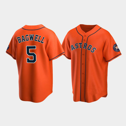 Baseball Houston Astros #5 Jeff Bagwell Orange Stitched Jersey - Main View