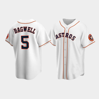 Baseball Houston Astros #5 Jeff Bagwell White Stitched Jersey - Main View