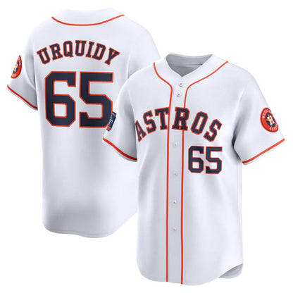 Houston Astros #65 Jose Urquidy 2024 World Tour Mexico City Series Home Limited Player Jersey - White Baseball Jerseys - Main View