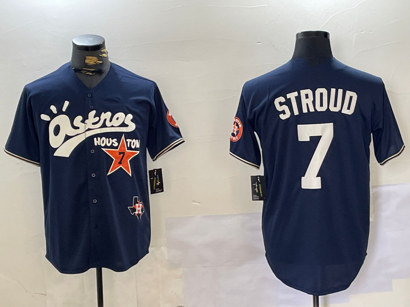 Houston Astros #7 CJ Stroud Navy Cactus Jack Vapor Premier Stitched Baseball Jersey - Main View