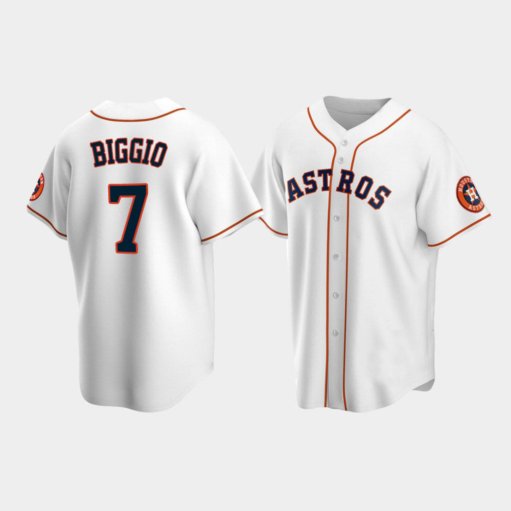 Baseball Houston Astros #7 Craig Biggio White Stitched Jersey - Main View