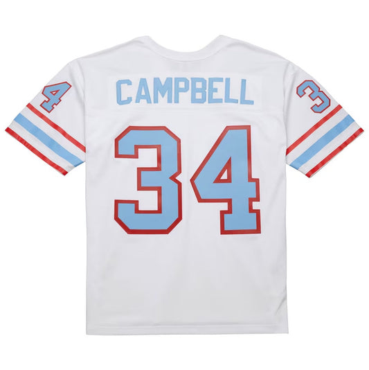 H.Oilers #34 Earl Campbell Mitchell & Ness 1979 Legacy Replica Jersey - White Stitched American Football Jerseys - Main View