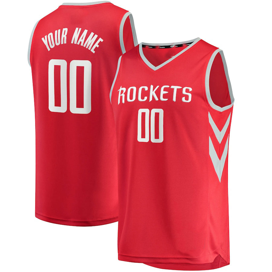 Custom H.Rockets Fanatics Branded Fast Break Replica Jersey Red Icon Edition Stitched Basketball Jersey - Main View