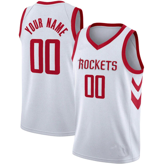 Custom H.Rockets Swingman Association Editio White Stitched Basketball Jersey - Main View