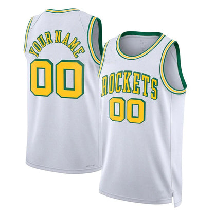 Custom H.Rockets Unisex 2022-23 Swingman Jersey Classic Edition White Stitched Basketball Jersey - Main View