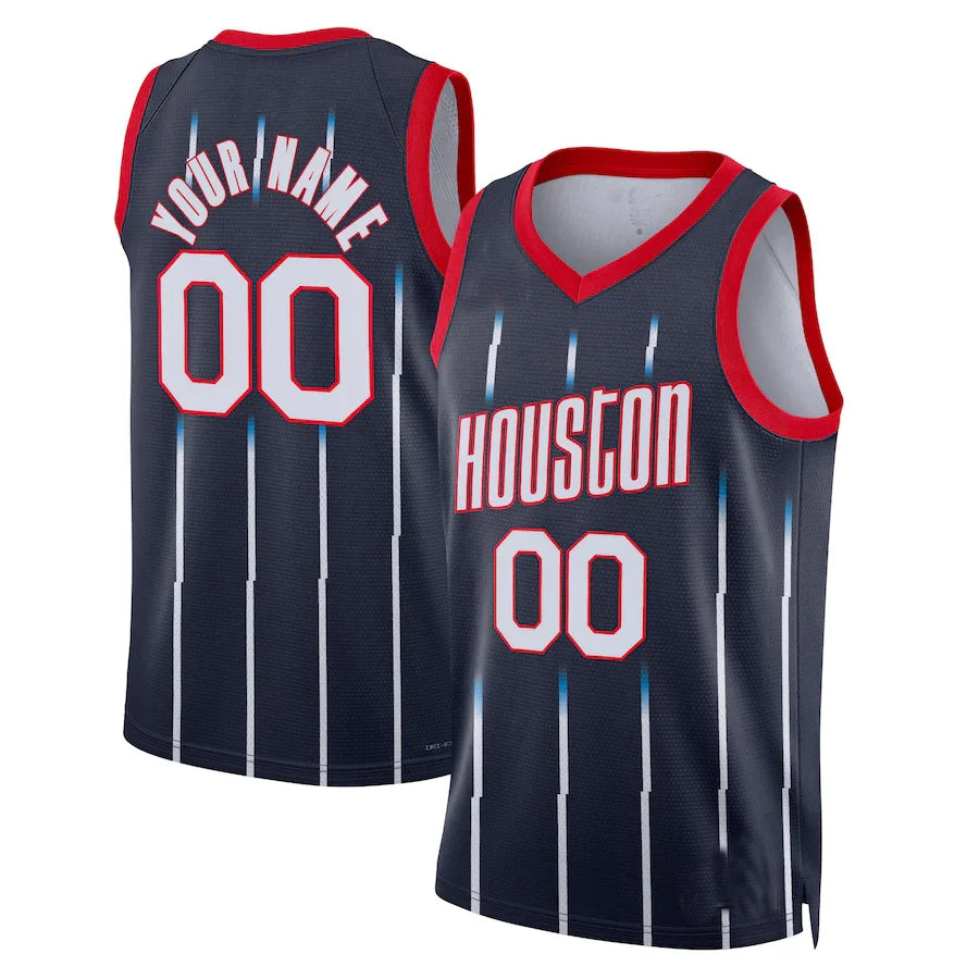 Custom H.Rockets Unisex 2022-23 Swingman Jersey City Edition Navy Stitched Basketball Jersey - Main View
