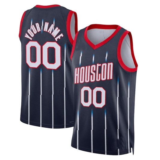 Custom H.Rockets Unisex 2022-23 Swingman Jersey City Edition Navy Stitched Basketball Jersey - Main View
