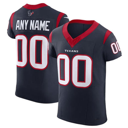 Custom H.Texans Navy Scarlet Vapor F.U.S.E. Elite  Jersey Stitched American Football Jerseys - Main View