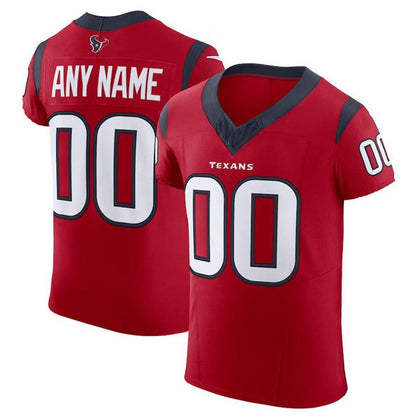Custom H.Texans Red Scarlet Vapor F.U.S.E. Elite  Jersey Stitched American Football Jerseys - Main View