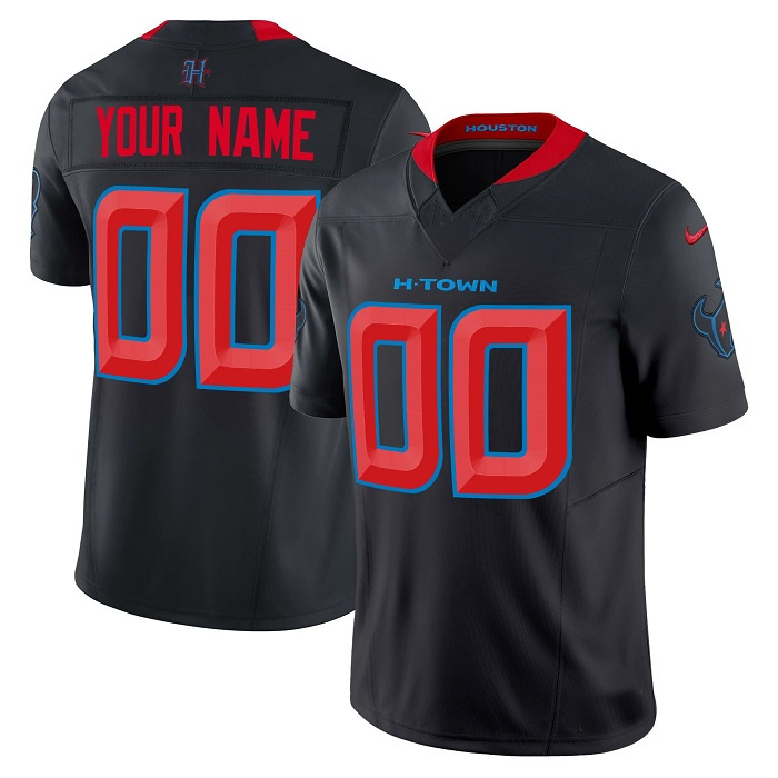 Custom H.Texans Navy Alternate Game Jersey Stitched American Football Jerseys - Main View