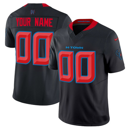 Custom H.Texans Navy Alternate Game Jersey Stitched American Football Jerseys - Main View