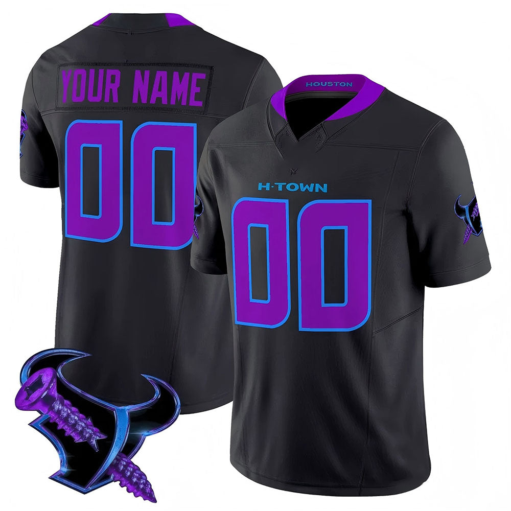Custom H.Texans 2025 DJ Screw Vapor Limited Jersey - Main View