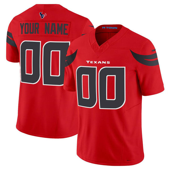 Custom H.Texans Active Player Red 2024 Alternate Vapor F.U.S.E. Limited Football Stitched Jersey - Main View