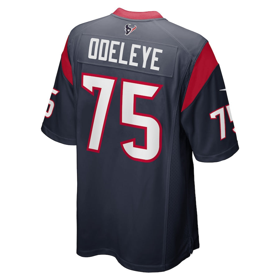 H.Texans #75 Adedayo Odeleye Navy Game Player Jersey Stitched American Football Jerseys - Main View