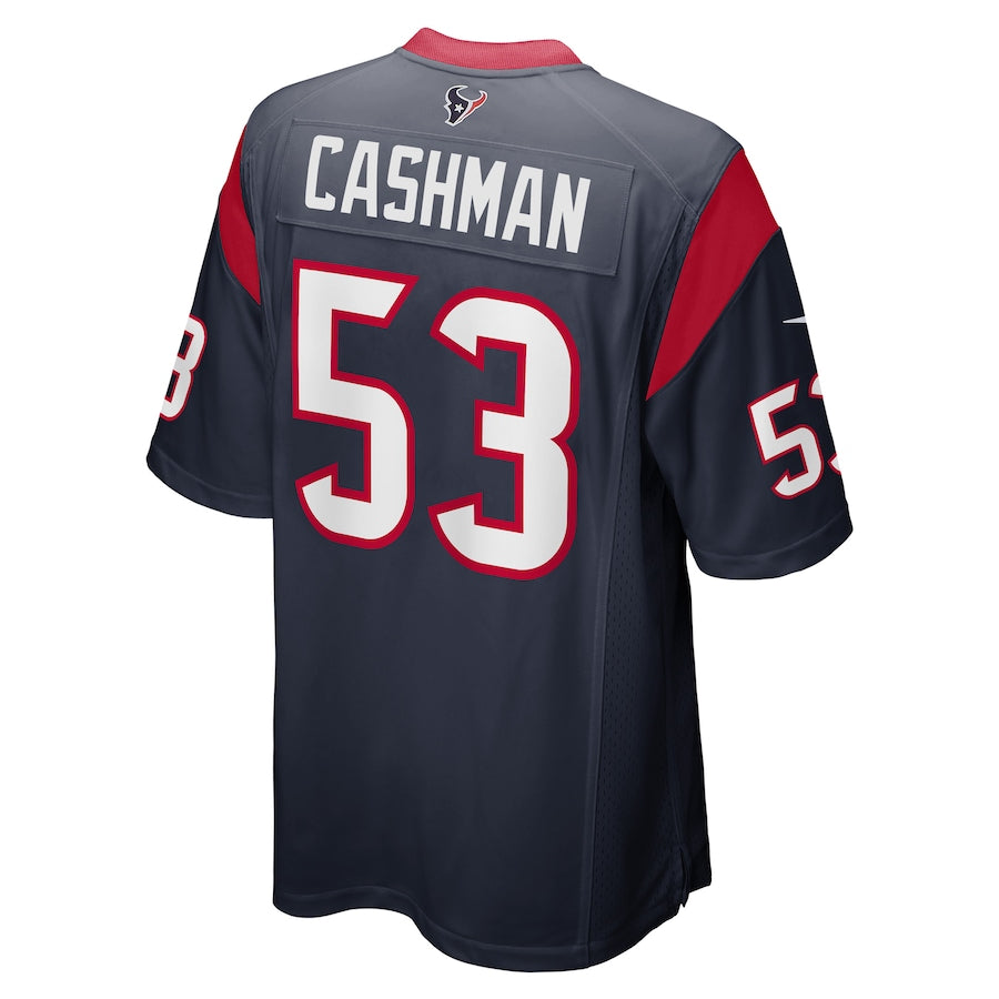 H.Texans #53 Blake Cashman Navy Game Player Jersey Stitched American Football Jerseys - Main View