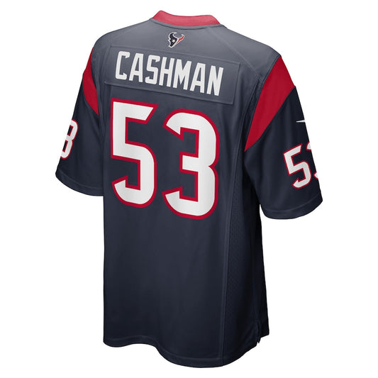H.Texans #53 Blake Cashman Navy Game Player Jersey Stitched American Football Jerseys - Main View