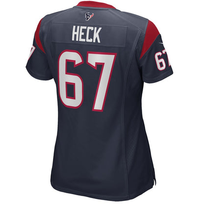 H.Texans #67 Charlie Heck Navy Game Jersey Stitched American Football Jerseys - Main View
