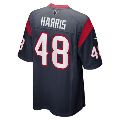 H.Texans #48 Christian Harris Navy Game Player Jersey Stitched American Football Jerseys - Main View