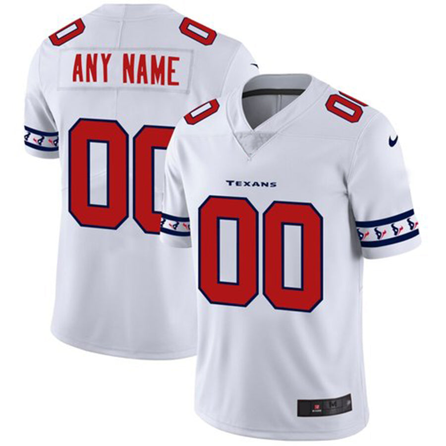 Custom H.Texans White Team Logo Vapor Limited Jersey Stitched American Football Jerseys - Main View
