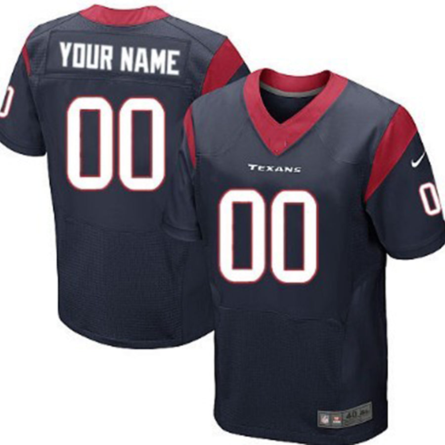 Custom H.Texans Blue Elite Jersey Stitched American Football Jerseys - Main View