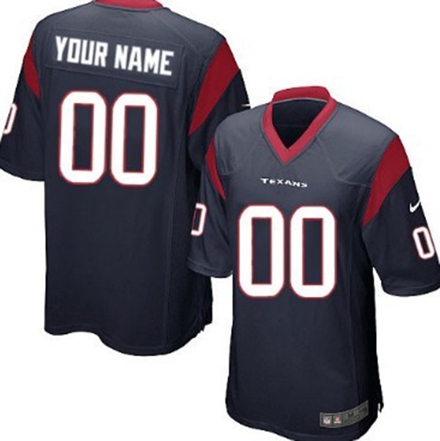 Custom H.Texans Blue Limited Jersey Stitched American Football Jerseys - Main View
