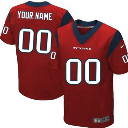 Custom H.Texans Red Elite Jersey Stitched American Football Jerseys - Main View
