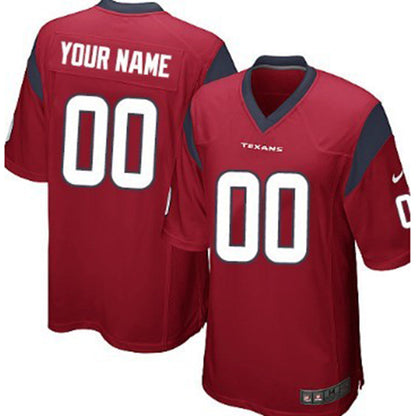 Custom H.Texans Red Game Jersey Stitched American Football Jerseys - Main View