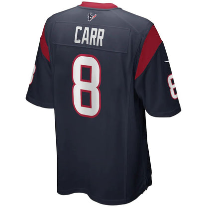 H.Texans #8 David Carr Navy Game Retired Player Jersey Stitched American Football Jerseys - Main View