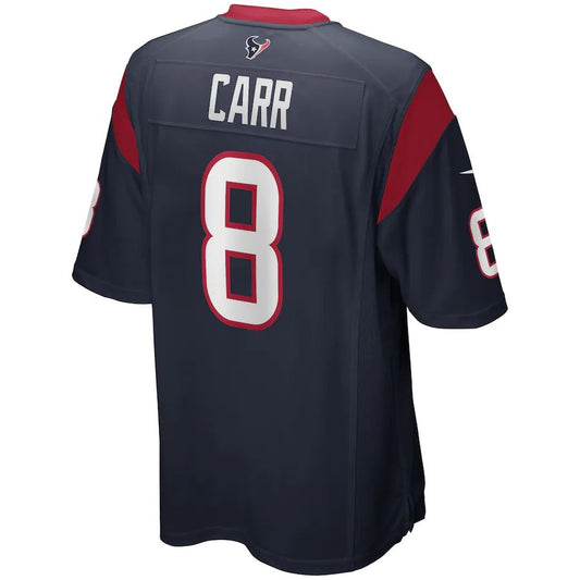 H.Texans #8 David Carr Navy Game Retired Player Jersey Stitched American Football Jerseys - Main View