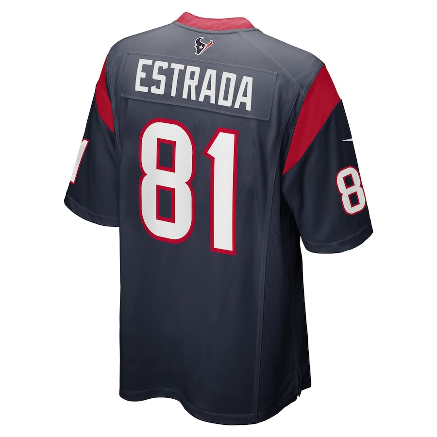 H.Texans #81 Drew Estrada Navy Game Player Jersey Stitched American Football Jerseys - Main View