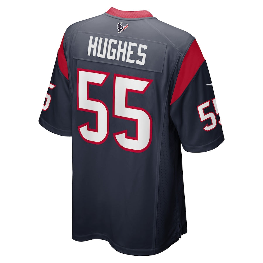H.Texans #55 Jerry Hughes Navy Game Player Jersey Stitched American Football Jerseys - Main View