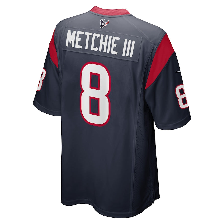 H.Texans #8 John Metchie III Navy Game Player Jersey Stitched American Football Jerseys - Main View