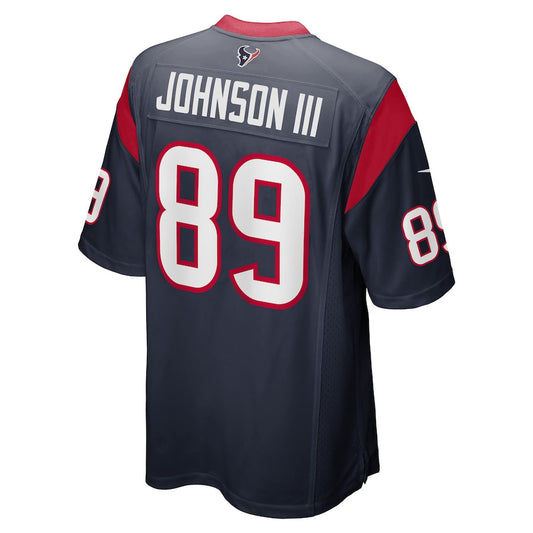 H.Texans #89 Johnny Johnson III Navy Game Player Jersey Stitched American Football Jerseys - Main View