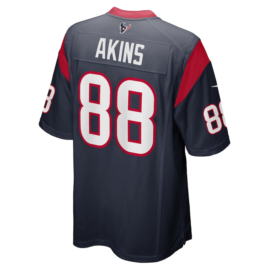 H.Texans #88 Jordan Akins Navy Game Jersey Stitched American Football Jerseys - Main View