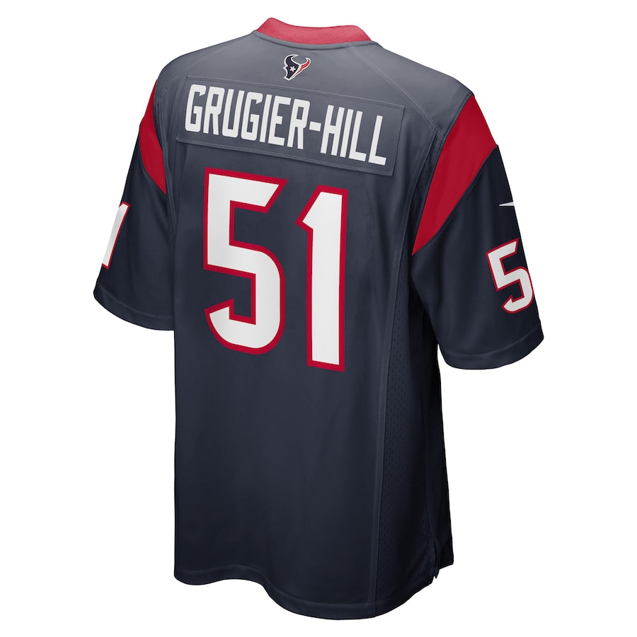 H.Texans #51 Kamu Grugier-Hill Navy Game Player Jersey Stitched American Football Jerseys - Main View
