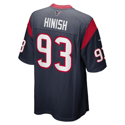 H.Texans #93 Kurt Hinish Navy Game Player Jersey Stitched American Football Jerseys - Main View