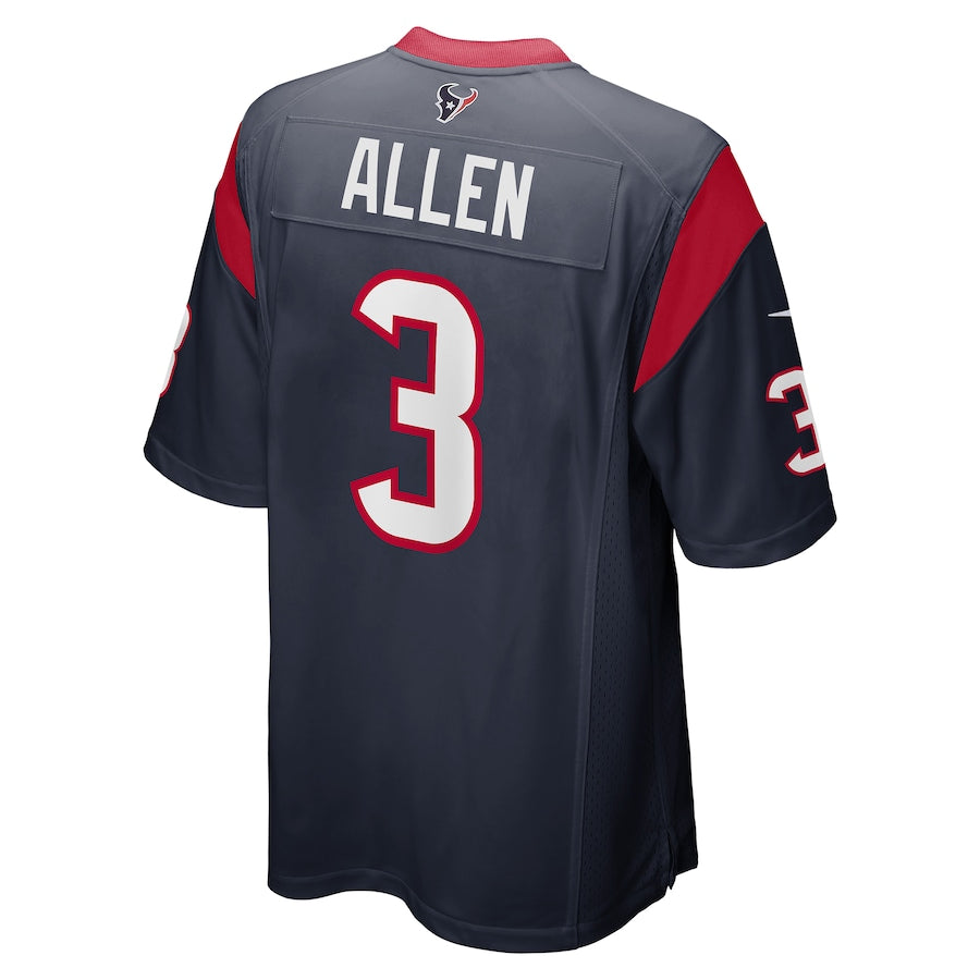 H.Texans #3 Kyle Allen Navy Game Jersey Stitched American Football Jerseys - Main View