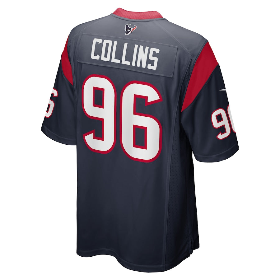 H.Texans #96 Maliek Collins Navy Game Player Jersey Stitched American Football Jerseys - Main View